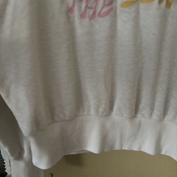 Old Navy Live By The Sun Crop Sweatshirt Medium Lightweight Terrycloth Pullover - Picture 5 of 8